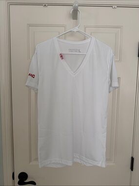 Men's White V-Neck Performance Tee by